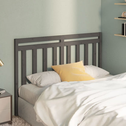 Bed Headboard | Grey | Solid pine wood | Double | Decorative Inlays