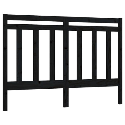 Bed Headboard Black 146x4x100 cm Solid Wood Pine
