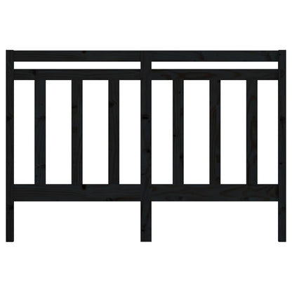 Bed Headboard Black 146x4x100 cm Solid Wood Pine