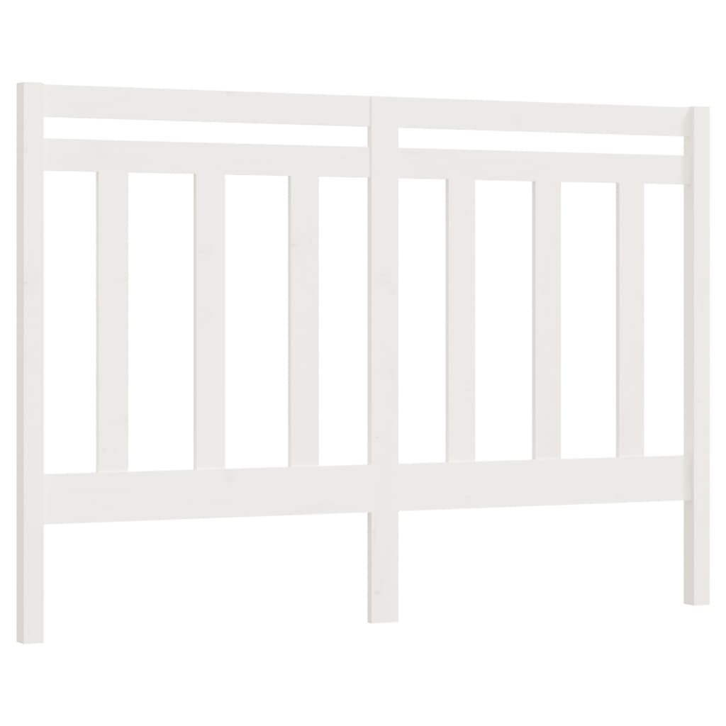 Bed Headboard White 156x4x100 cm Solid Wood Pine