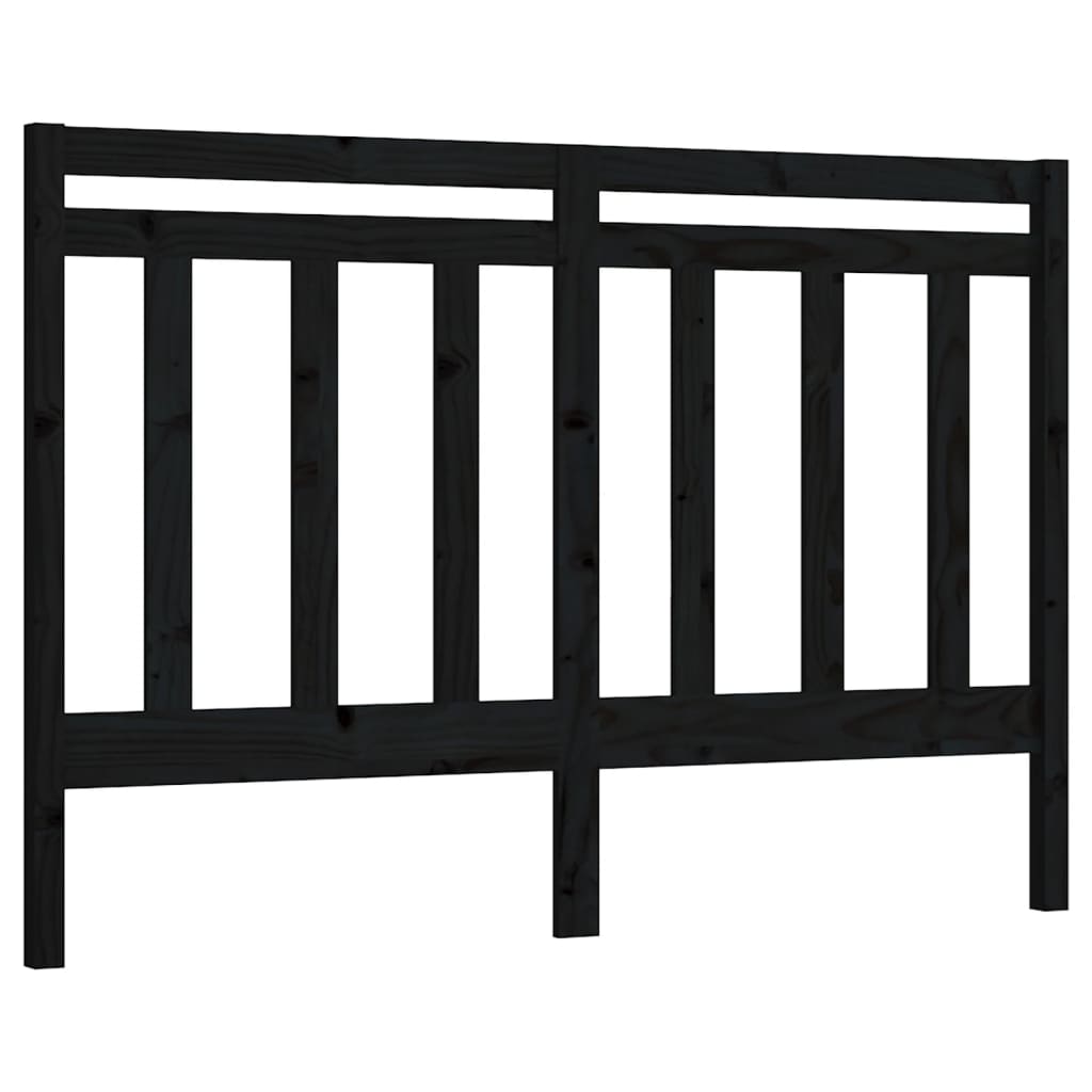 Bed Headboard | Black | Solid pine wood | 156 cm width | Sturdy