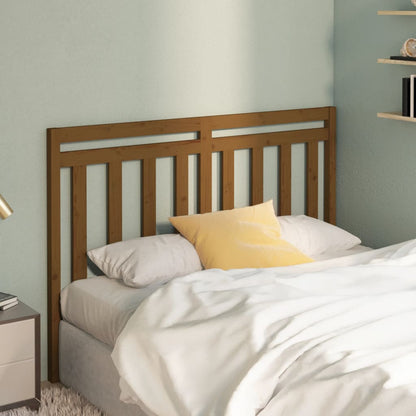 Bed Headboard | Honey brown | Solid pine wood | Queen | Hardwood