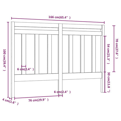 Bed Headboard | Black | Solid Pine wood
