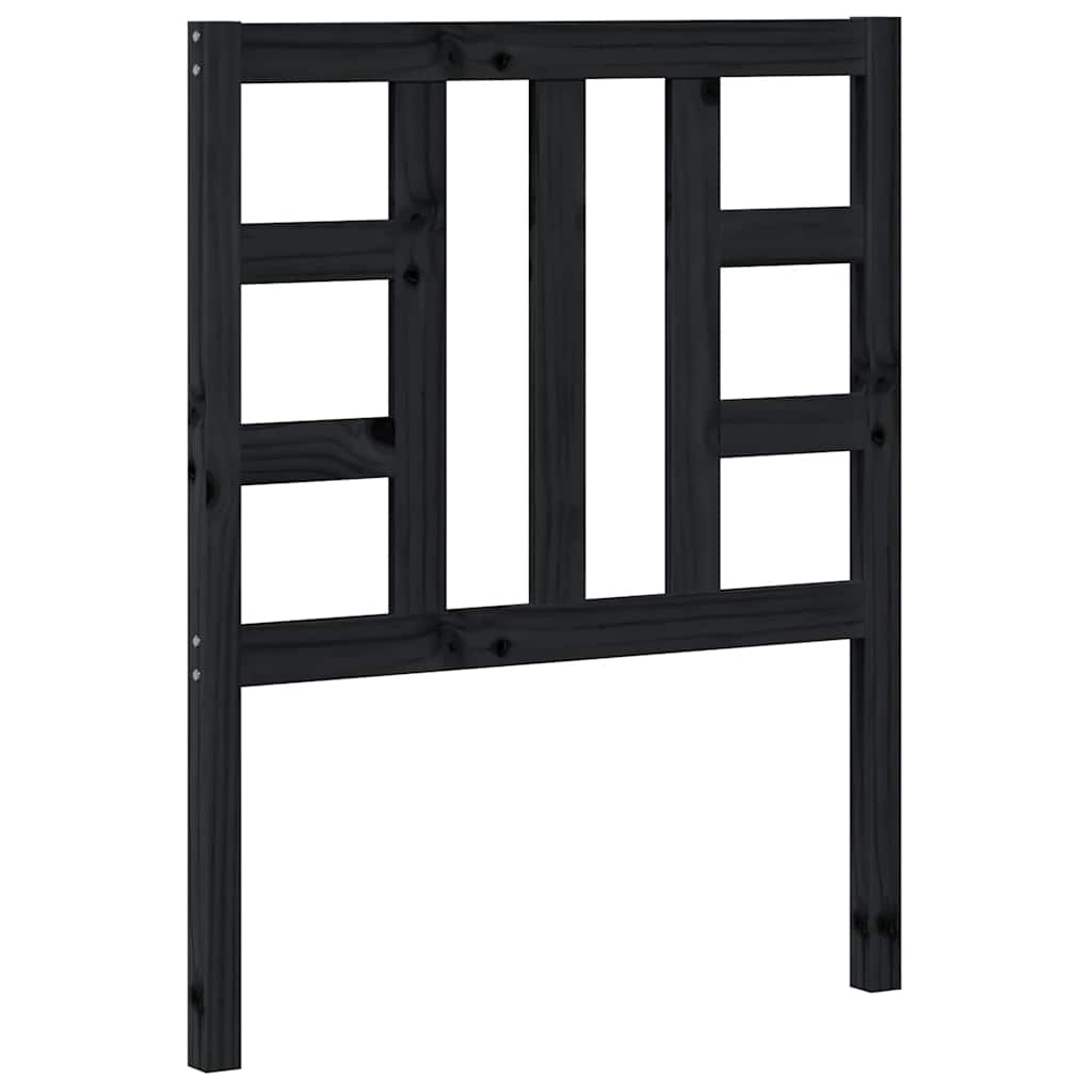 Bed Headboard | Black | Solid Pine Wood | 81 x 4 x 100 cm | Bed Headboard