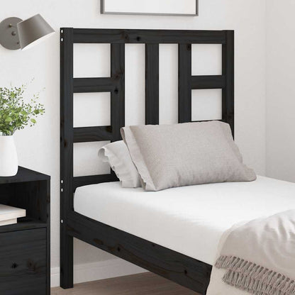 Bed Headboard | Black | Solid Pine Wood | 81 x 4 x 100 cm | Bed Headboard