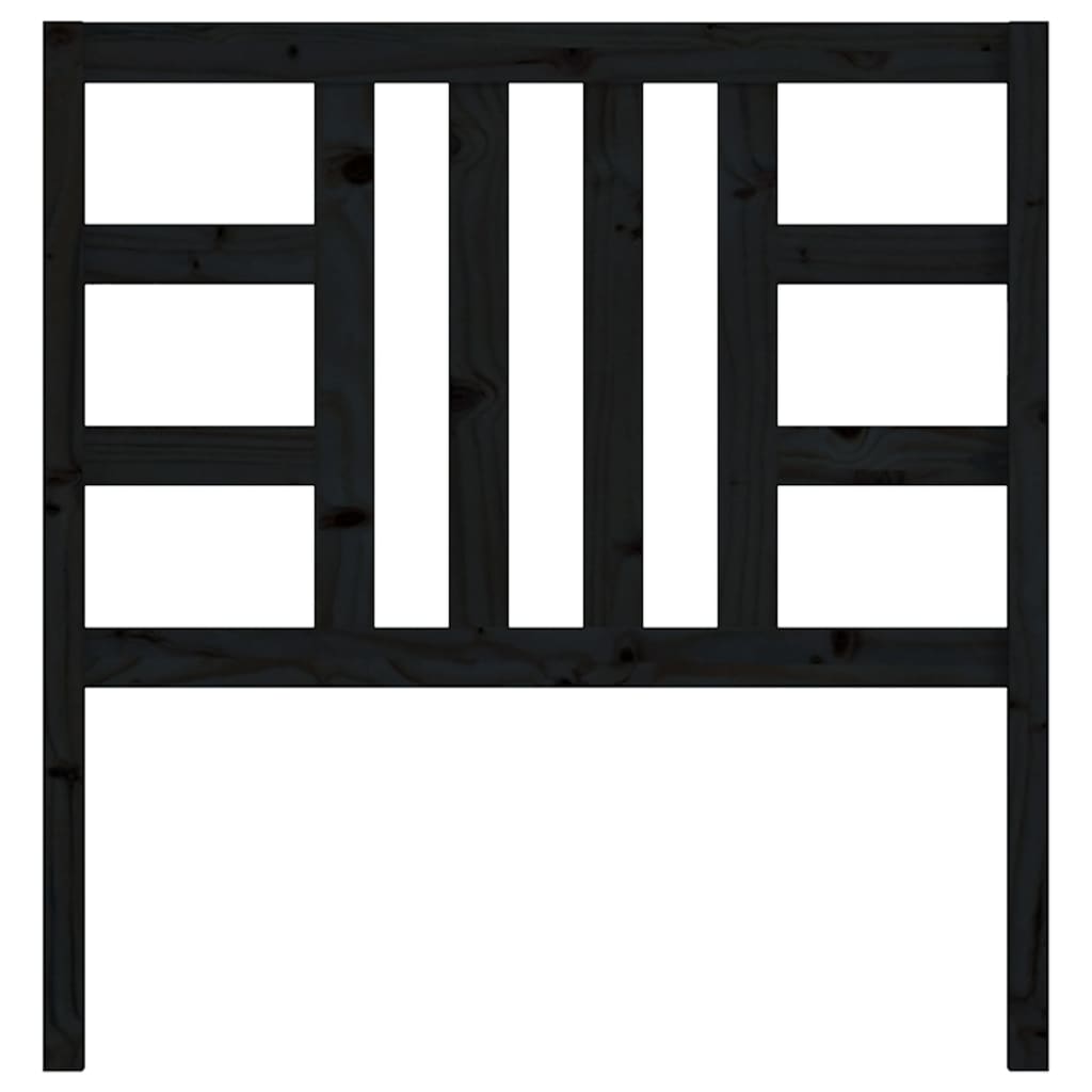 Bed Headboard | Black | Solid Pine Wood | 81 x 4 x 100 cm | Bed Headboard