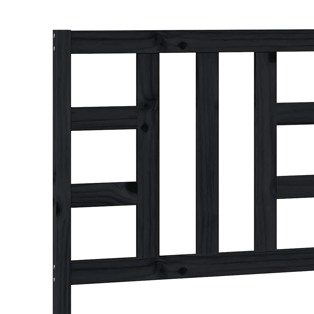 Bed Headboard | Black | Solid Pine Wood | 81 x 4 x 100 cm | Bed Headboard