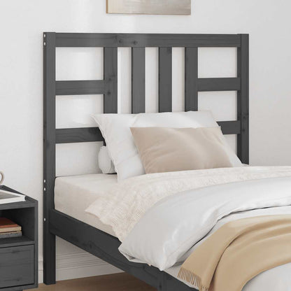 Bed Headboard Grey 96x4x100 cm Solid Wood Pine