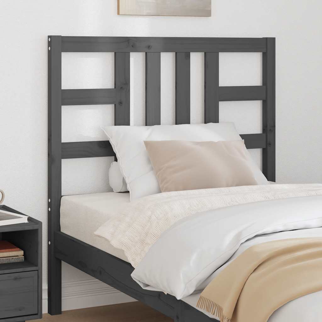Bed Headboard | Grey | Solid Pine Wood | 96x4x100 cm | Attractive Design