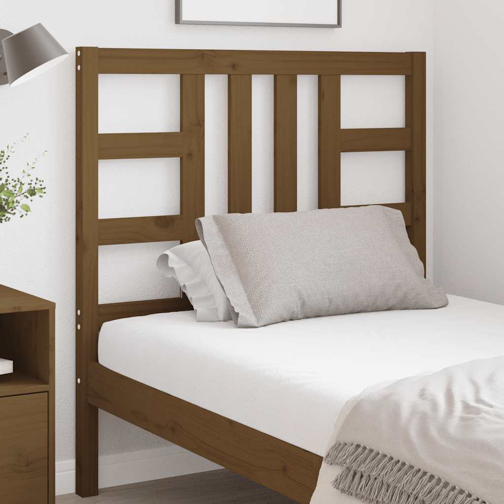 Bed Headboard | Honey brown | Solid pinewood | 96x4x100 cm | Tough