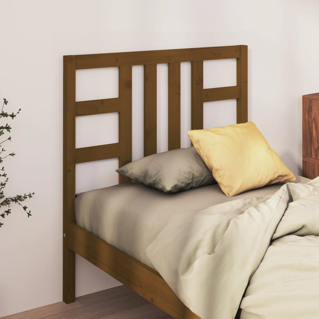 Bed Headboard | Honey brown | Solid pinewood | 96x4x100 cm | Tough