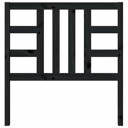 Bed Headboard Black 96x4x100 cm Solid Wood Pine