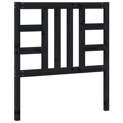 Bed Headboard Black 96x4x100 cm Solid Wood Pine