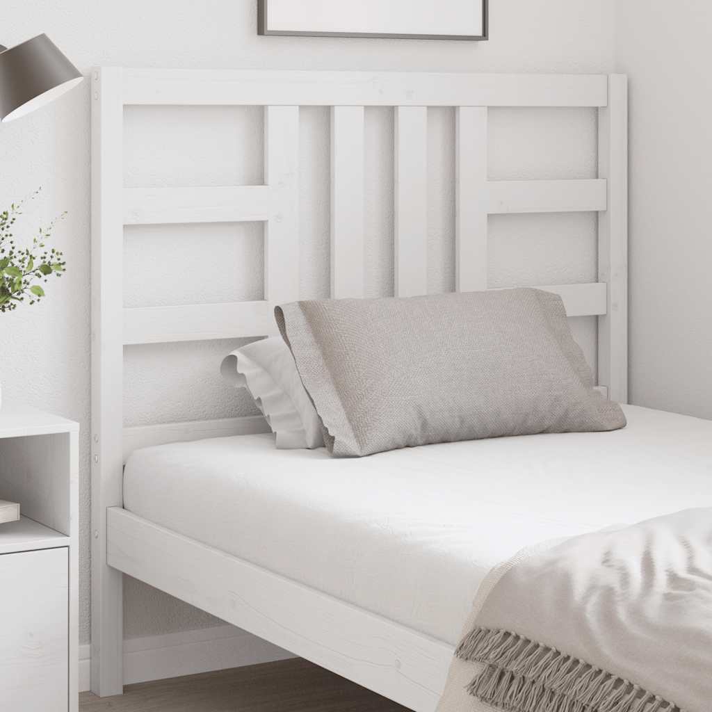 Bed Headboard White 106x4x100 cm Solid Wood Pine