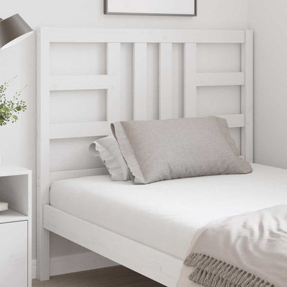 Bed Headboard White 106x4x100 cm Solid Wood Pine