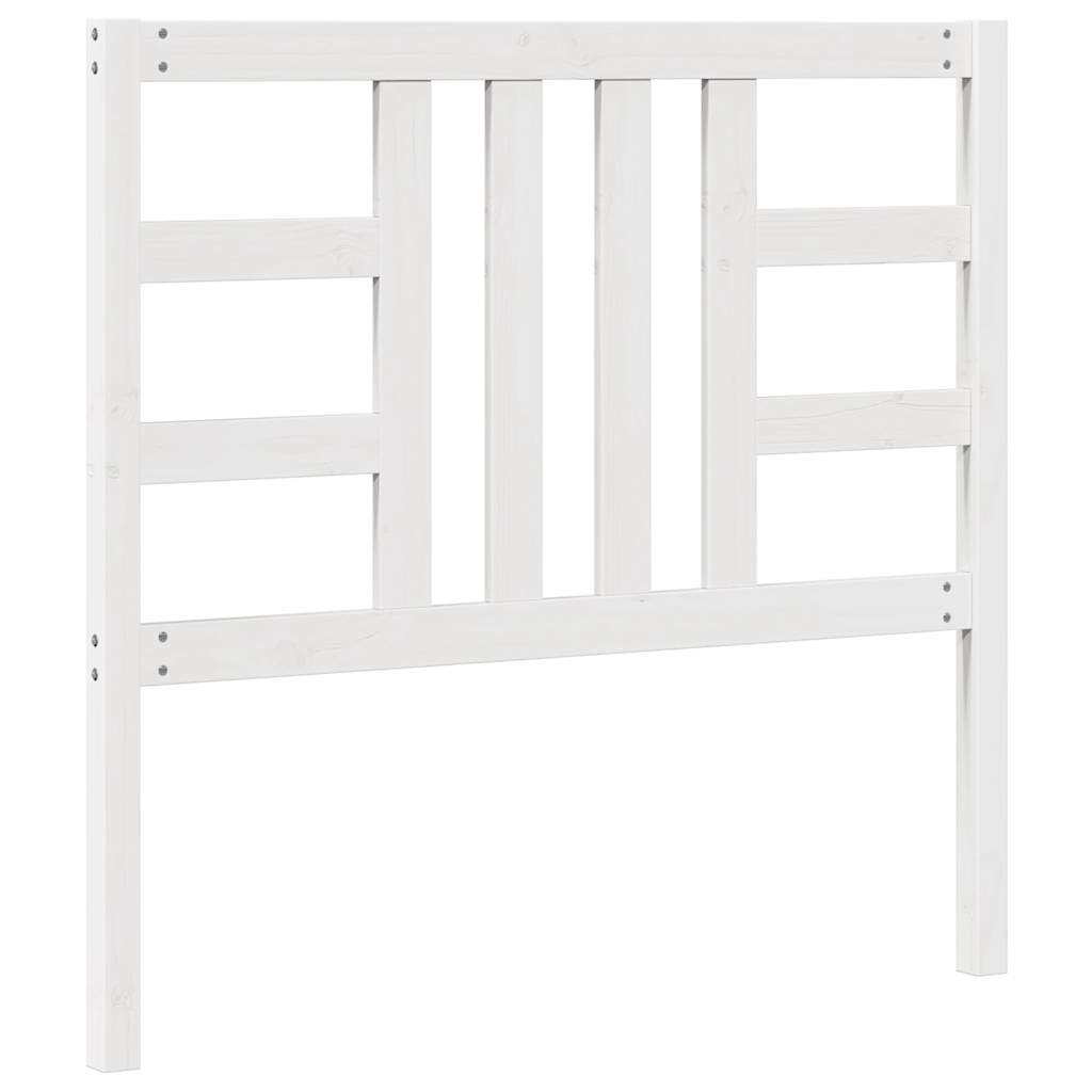 Bed Headboard White 106x4x100 cm Solid Wood Pine