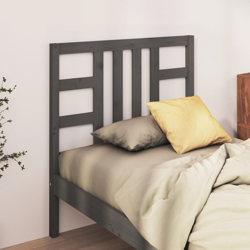 Bed Headboard | Grey | Solid Pine Wood | Medium | Durable | Bed Headboard