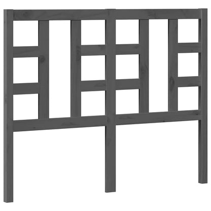 Bed Headboard Grey 126x4x100 cm Solid Wood Pine