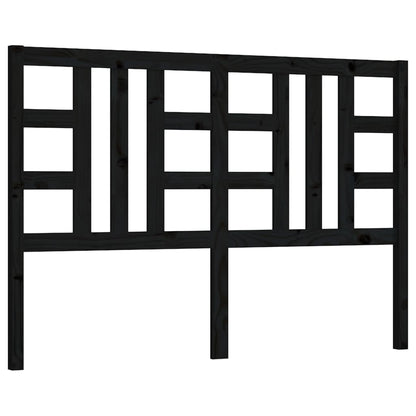 Bed Headboard Black 126x4x100 cm Solid Wood Pine