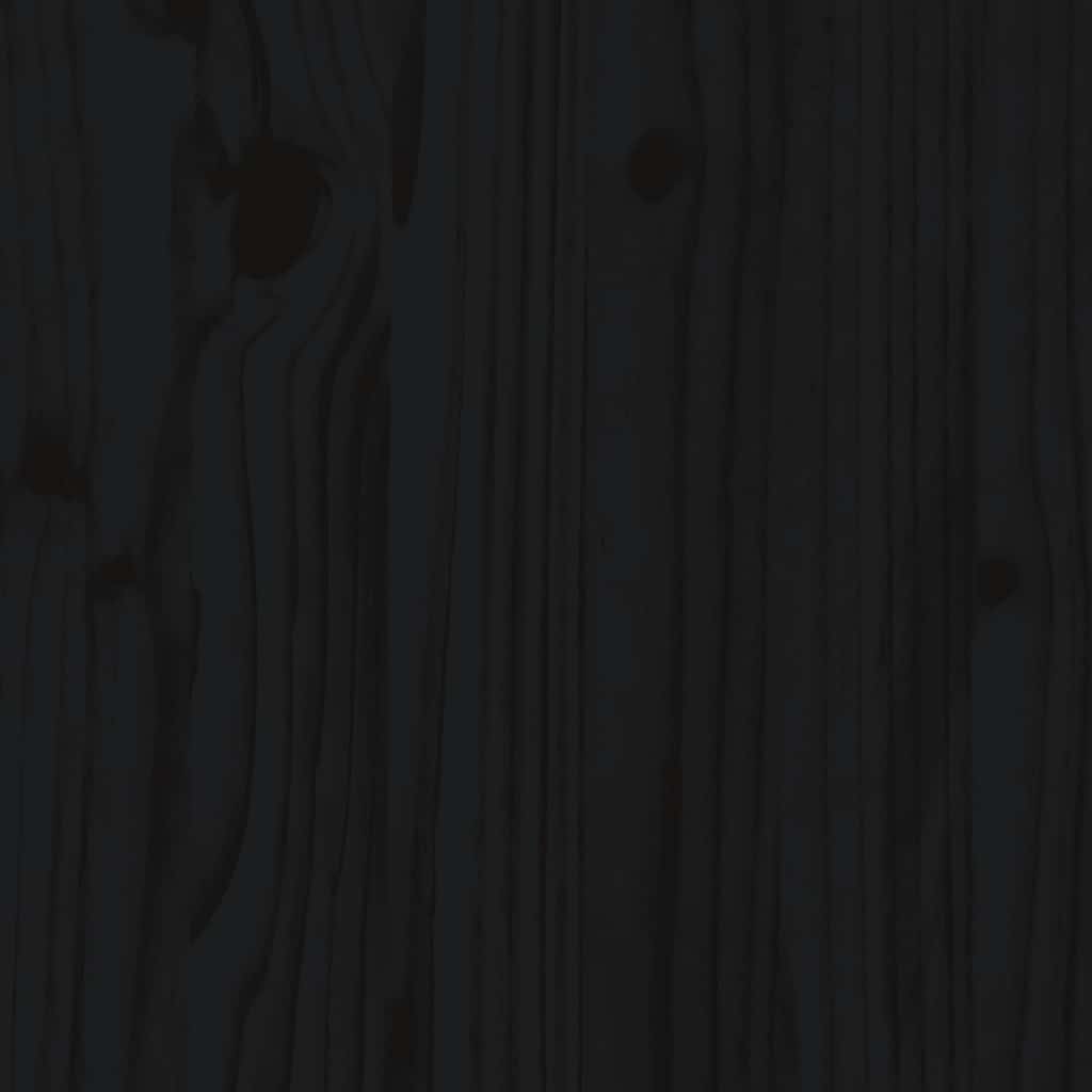 Bed Headboard Black 126x4x100 cm Solid Wood Pine