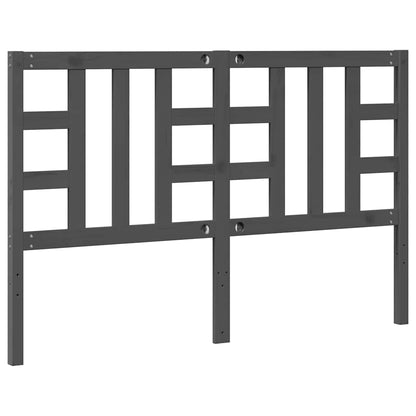Bed Headboard Grey 146x4x100 cm Solid Wood Pine