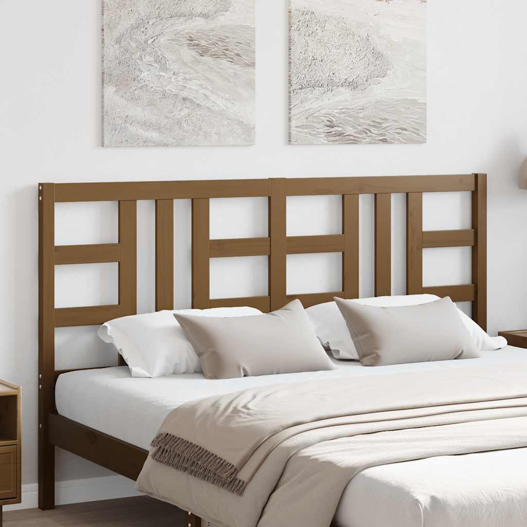 Bed Headboard Honey Brown 156x4x100 cm Solid Wood Pine