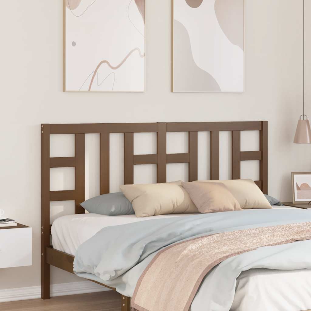 Bed Headboard Honey Brown 156x4x100 cm Solid Wood Pine