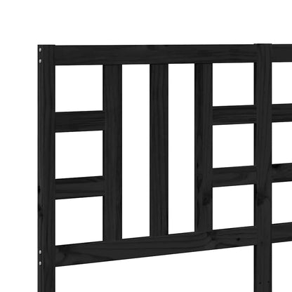 Bed Headboard Black 166x4x100 cm Solid Wood Pine