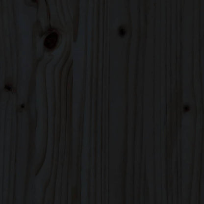Bed Headboard Black 166x4x100 cm Solid Wood Pine