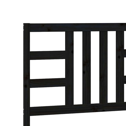 Bed Headboard Black 206x4x100 cm Solid Wood Pine