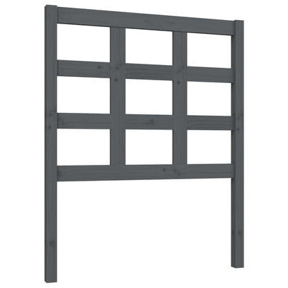 Bed Headboard Grey 80.5x4x100 cm Solid Wood Pine