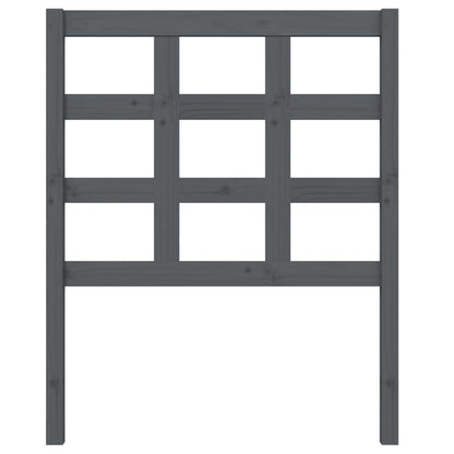 Bed Headboard Grey 80.5x4x100 cm Solid Wood Pine