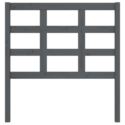 Bed Headboard Grey 95.5x4x100 cm Solid Wood Pine