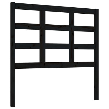 Bed Headboard | Black | Solid pine wood | 95.5x4x100 cm |  Durable