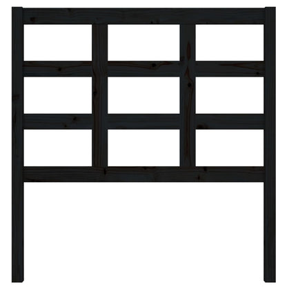 Bed Headboard | Black | Solid pine wood | 95.5x4x100 cm |  Durable