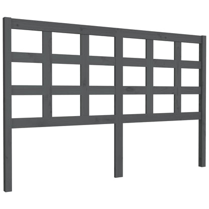 Bed Headboard Grey 156x4x100 cm Solid Wood Pine