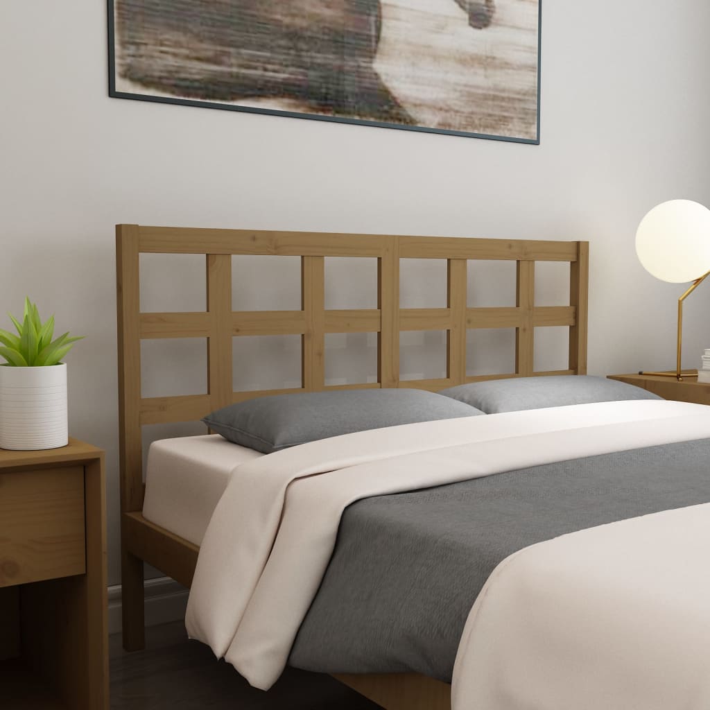 Bed Headboard Honey Brown 156x4x100 cm Solid Wood Pine