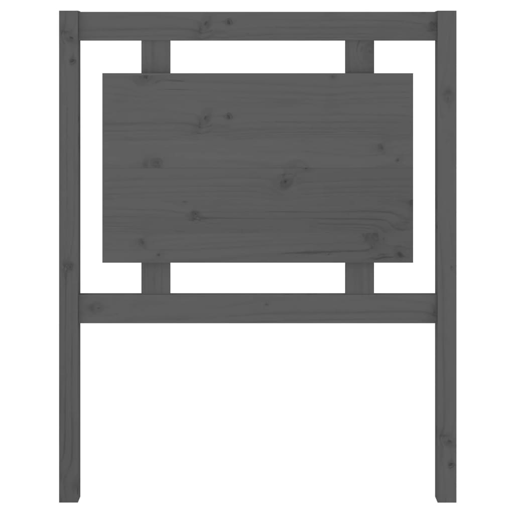 Bed Headboard Grey 80.5x4x100 cm Solid Pine Wood