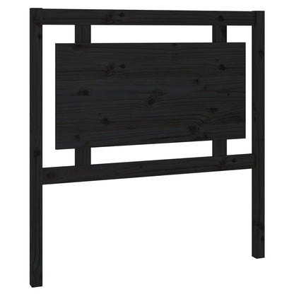 Bed Headboard | Black | Solid Pine Wood | Standard | Decorative Inlays
