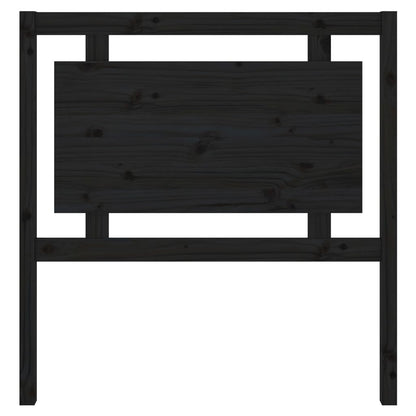 Bed Headboard | Black | Solid Pine Wood | Standard | Decorative Inlays