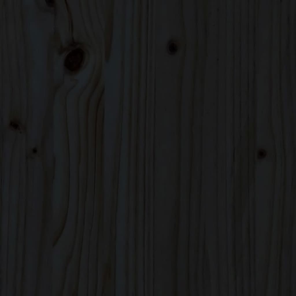 Bed Headboard Black 125.5x4x100 cm Solid Pine Wood