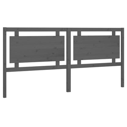 Bed Headboard Grey 205.5x4x100 cm Solid Pine Wood