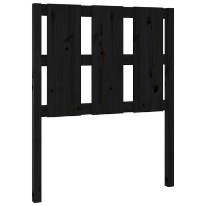 Bed Headboard Black 80.5x4x100 cm Solid Wood Pine