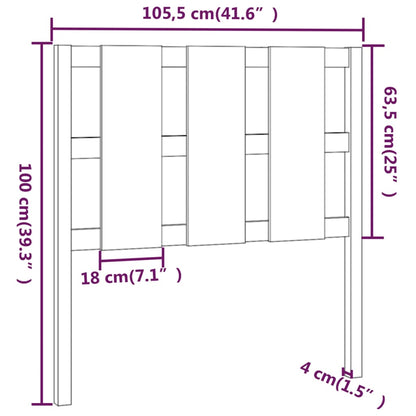 Bed Headboard Honey Brown 105.5x4x100 cm Solid Wood Pine