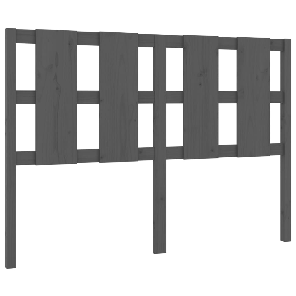 Bed Headboard Grey 125.5x4x100 cm Solid Wood Pine