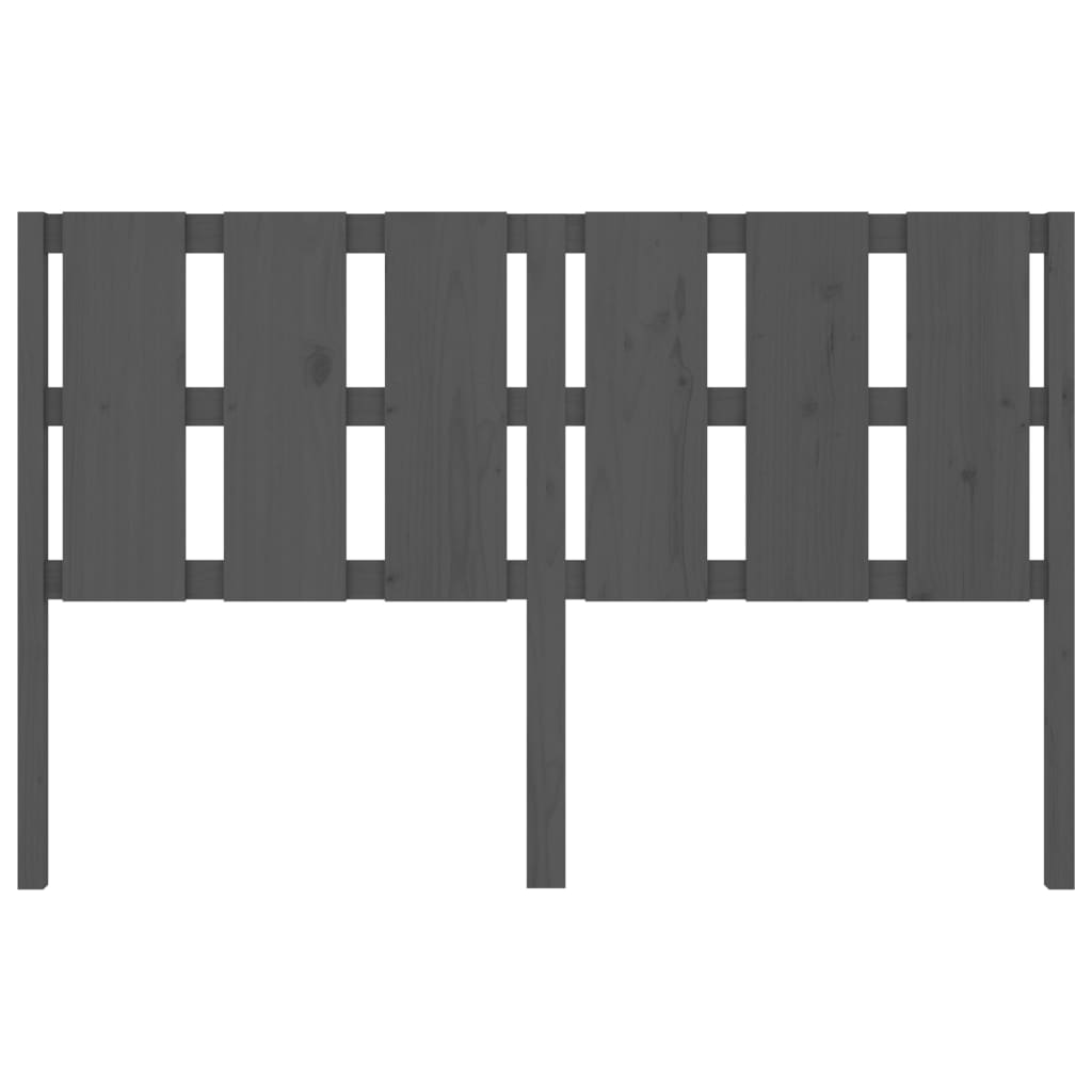 Bed Headboard Grey 155.5x4x100 cm Solid Wood Pine