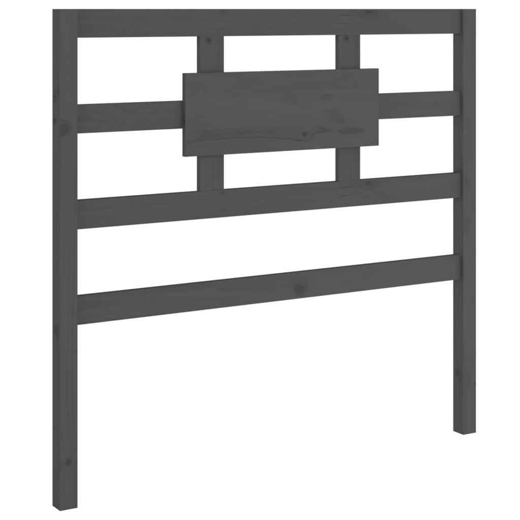 Bed Headboard Grey 80.5x4x100 cm Solid Wood Pine