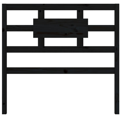 Bed Headboard Black 80.5x4x100 cm Solid Wood Pine