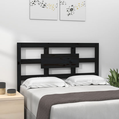 Bed Headboard Black 80.5x4x100 cm Solid Wood Pine