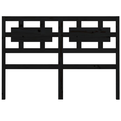 Bed Headboard Black 125.5x4x100 cm Solid Wood Pine